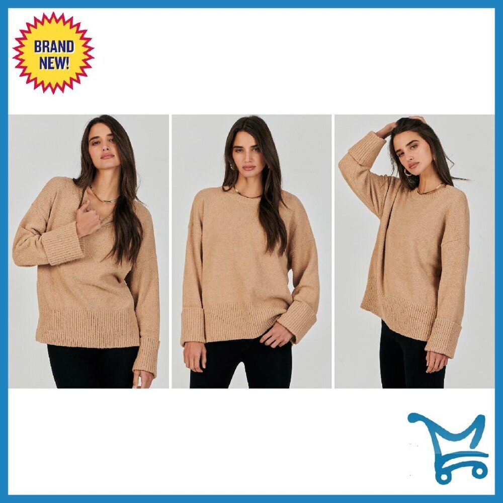 Oversized Fuzzy Knit Pullover Sweater - Chunky Long Sleeve Fall Casual - Picture 8 of 8